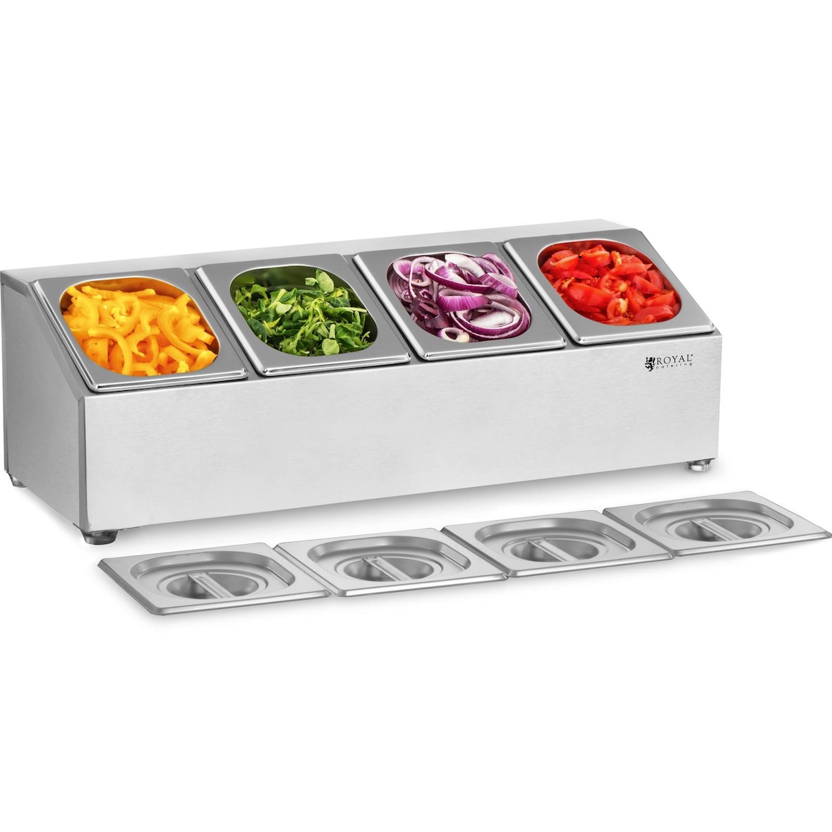 Royal Catering - GN bovenblad - incl. 4 GN 1/6 bakken met deksel