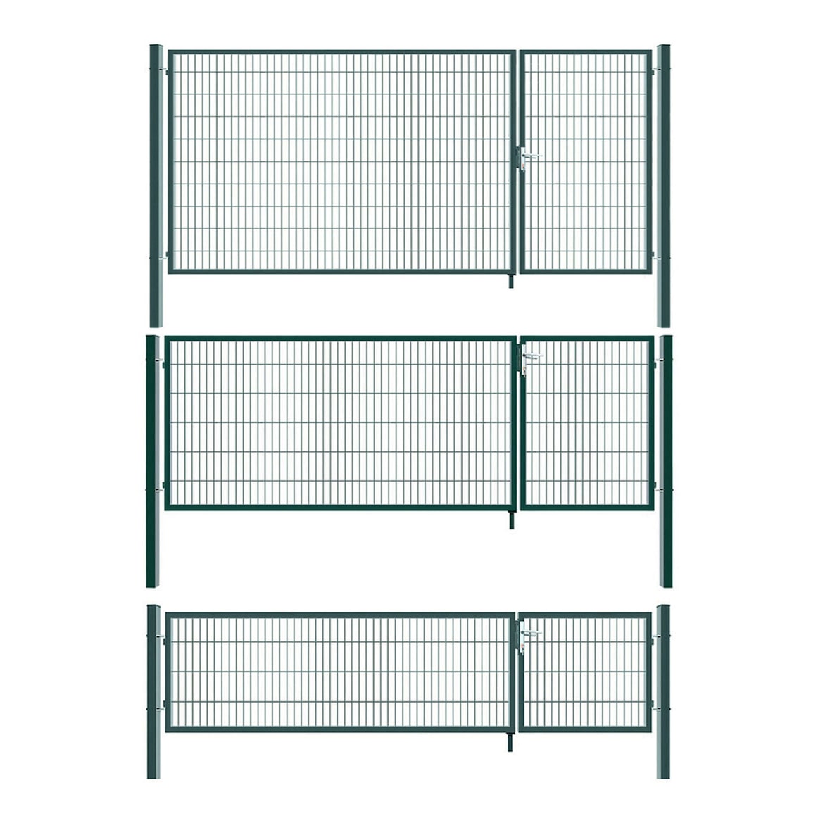 Gartentor Zauntor Einfahrtstor Stabmattenzaun Doppelflügel Grün 1000 x 3500 mm
