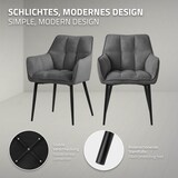 thumbnail of ML-Design – Esszimmerstühle 6er Set – Dunkelgrau Frotteestoff | dick gepolstert, Armlehnen, Metallbeine, ergonomisch