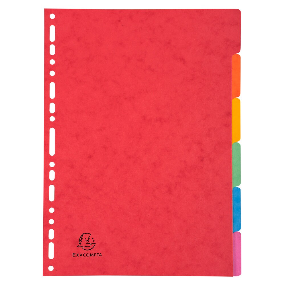 EXACOMPTA Jeu d'intercalaires 6 positions en carte lustrée 5/10e format A4 400g