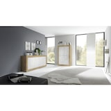 thumbnail of Matelpro - Buffet/bahut moderne 207 cm chêne cadiz/blanc structuré Agathe - Moderne & Design - -  -Types de portes: Battantes