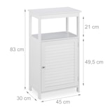 thumbnail of Relaxdays Badschrank, 3 Fächer, Lamellentür, HxBxT: 83 x 45 x 30 cm, schmal, Schränkchen für Bad, Küche und Flur, weiß