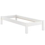 thumbnail of Weißes Futonbett ohne Kopfteil Kiefer massiv 90x200 mit Matratze und Rollrost 60.35-09WM