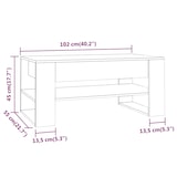 thumbnail of Table basse sonoma gris 102x55x45 cm bois d'ingénierie Modèle Sirius Loft