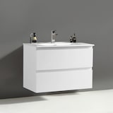 thumbnail of Alpenberger Gäste WC Badmöbel Set mit LED-Spiegel | Waschbecken mit Unterschrank 80 cm Breit | Waschtisch mit Waschbeckenunterschrank Badezimmermöbel