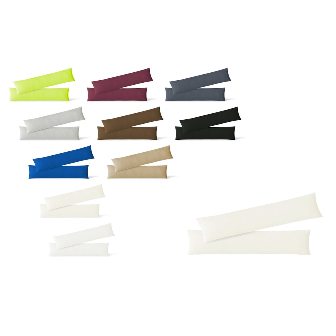 Jersey Kissenbezug Hülle 2 Sparpack Set mit Reißverschluss  hochwertige Qualität 40 x 145 cm natur