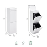 thumbnail of ARREGUI Top CR221-B Cubo de basura y reciclaje de acero de 2 cubos con bandeja superior multiusos, mueble de reciclaje, 2 x 17 L (34 L), blanco