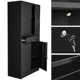 thumbnail of tectake Armoire métallique de classement avec 2 tiroirs 40 x 90 x 180 cm - noir - 402939