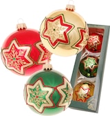 thumbnail of Christbaumkugeln Weihnachtskugeln Glas Ø 8 cm 3 Stück rot/grün/gold