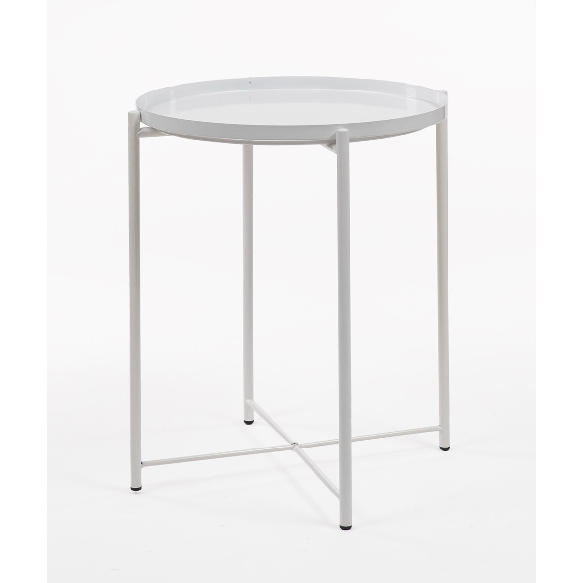 Nordic Plate Beistelltisch im italienischen Design, weiß, 42 x 42 x 52 cm