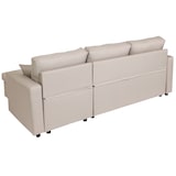 thumbnail of Hoekbank met bed box HWC-L17, bank L-vorm, ligvlak Nosag vering 228cm ~ beige