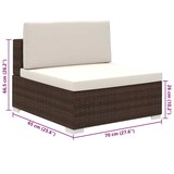 thumbnail of vidaXL 8-delige Loungeset met kussens poly rattan bruin