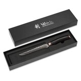 thumbnail of Wakoli EBO Damast Tranchiermesser I 16 cm Klinge I schwarzer Eichenholzgriff