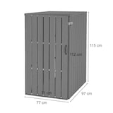 thumbnail of XL 1er-/2er-WPC-Mülltonnenverkleidung HWC-J28, Mülltonnenbox, Metall Holzoptik, erweiterbar ~ anthrazit