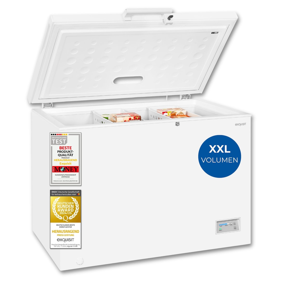 Exquisit Gefriertruhe GT320-HE-041D weiss | 308 l Nutzinhalt | Weiß