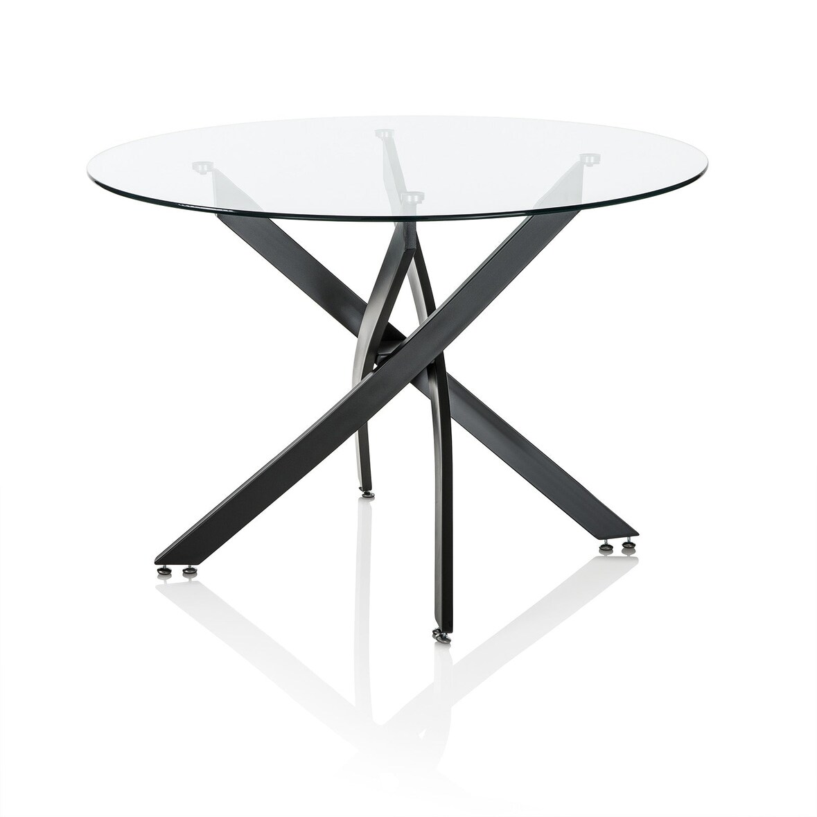 AQA Design Tavolo HUGO in metallo e vetro L.110 P.110 H.75 MP03014
