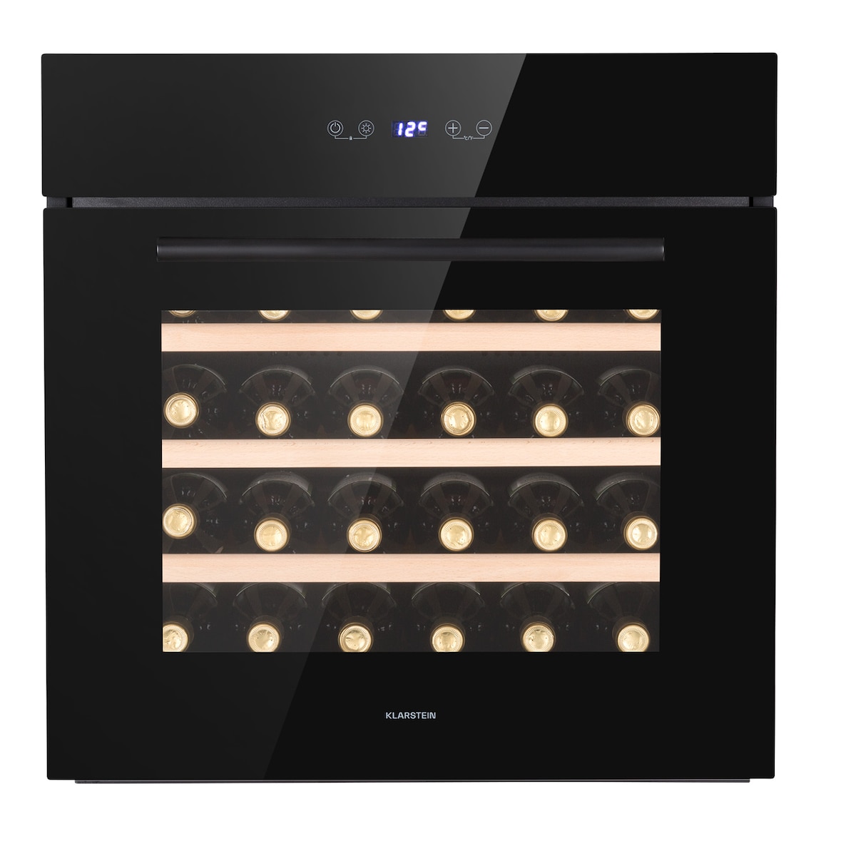 Klarstein Vinsider 30 Built-In Uno Einbau-Weinkühlschrank 30 Flaschen 77 Ltr Edelstahl Schwarz