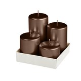 thumbnail of Adventset Stumpenkerzen Metallic Matt Brandy Ø 60 mm, 4 Stück