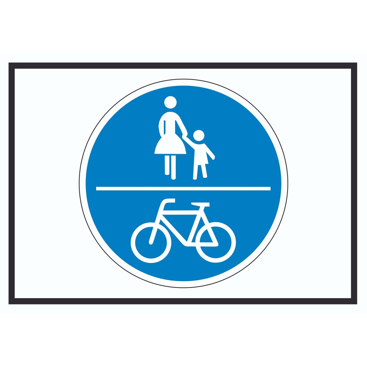 Fußgänger und Radfahrer frei Symbol Schild A1 Rückseite selbstklebend