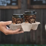 thumbnail of 250x Getränkehalter Tragetablett Becherhalter 2 Becher Coffee to Go 19x11cm