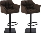 thumbnail of CHEFGASTRO 2er Set Barhocker PHILADELPHIA Stoff Schwarz HxBxT 88x64x45cm Stoff Braun Barstuhl