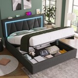 thumbnail of Polsterbett 160x200 cm mit USB- und Type-C-Anschlüssen und LED-Beleuchtung – modernes Design und hoher Komfort