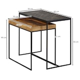 thumbnail of Wohnzimmertisch 2er Set Mango Massivholz / Stein-Optik Beistelltisch Eckig, Design Beistelltisch Industrial, Sofatisch Couchtisch Rechteckig,