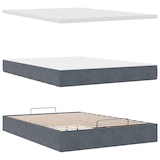 thumbnail of vidaXL Ottoman-Bett mit Matratze & LEDs Dunkelgrau 140x200 cm Samt