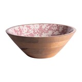 thumbnail of Saladier Léa rouge 30 cm -  Décoré Rond Bois Table Passion 30x30 cm