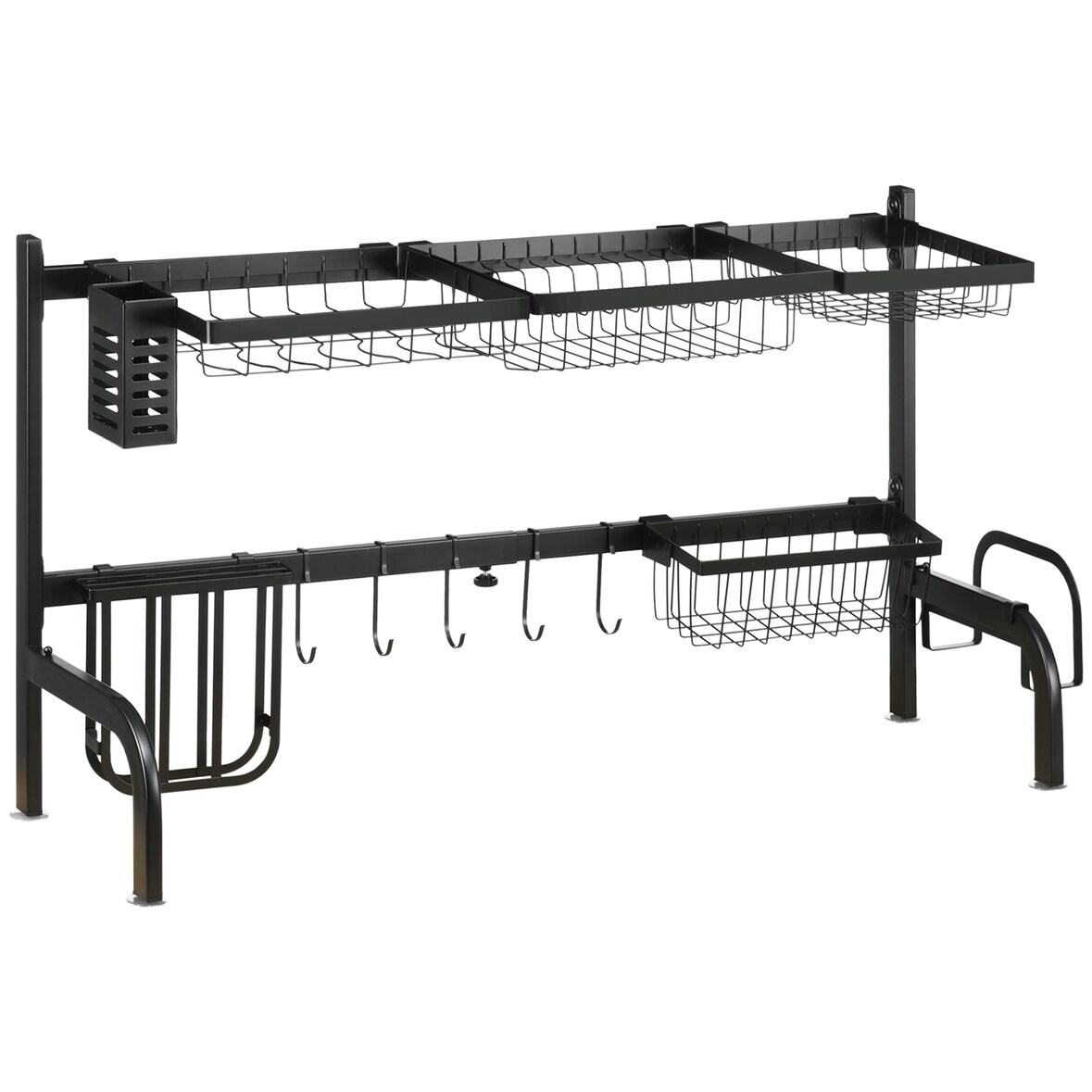 HOMCOM - Abtropfgestell - 93L x 30B x 52H cm - schwarz