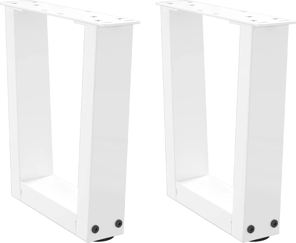 Helloshop26 - Set aus 2 verstellbaren V-förmigen Couchtischbeinen 30 x 31 cm aus weiß pulverbeschichtetem Stahl 02_0056889