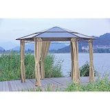 thumbnail of Gartenpavillon Gartenzelt Pavillon Metallpavillon mit Seitenwänden 6eckig D 200cm