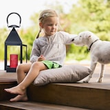 thumbnail of Relaxdays Laternen 3er Set, Dekolaternen für draußen & drinnen, 3 Größen, Metall, Glas, Windlichter für Kerzen, schwarz