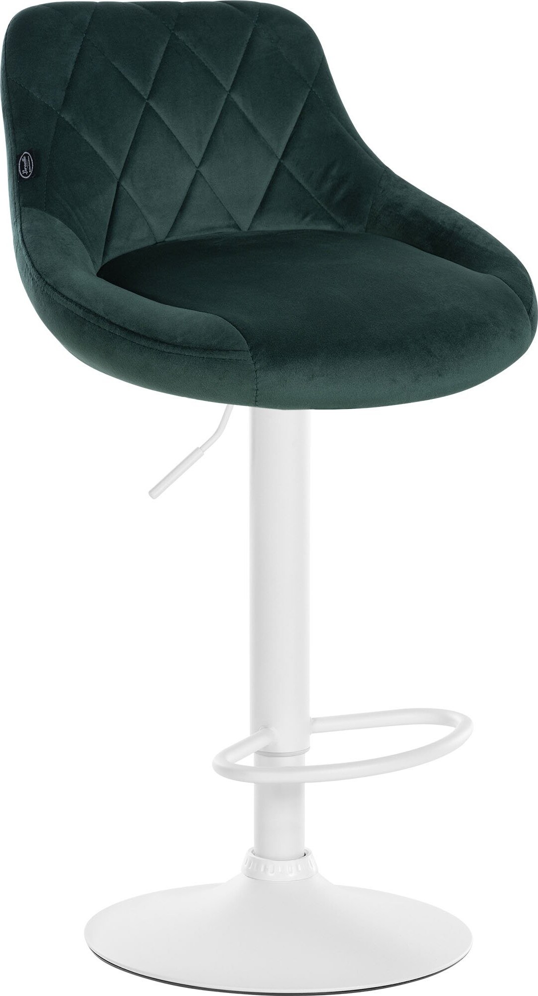 CHEFGASTRO Barhocker CAPE VERDE Samt Weiß HxBxT 83x46x49cm Samt Dunkelgrün Barstuhl