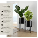 thumbnail of tectake Soporte para plantas MINE con 2 piezas, acero revestido en polvo Ø 31 x 56 cm Negro