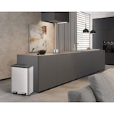 thumbnail of PROREGAL Rechteckiger Treteimer aus gebürstetem Edelstahl mit getrennten Soft-Close & Stay-Open Deckel | 20+20 Liter, HxBxT 59,2x46,3x33,2cm | Silber