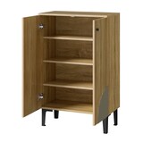 thumbnail of Moderner Holz Schuhschrank 60x32x94 cm mit Türen – Platzsparender Schuh-Organizer in Natur für Flur, Wohnzimmer & kleine Räume