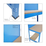 thumbnail of PROREGAL Proregal Werkbank Quick-Buffalo mit Werkzeugwand | HxBxT 84x120x61cm | Traglast 600kg | Blau | Holzplatte