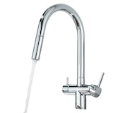 thumbnail of Jana | Grifo extensible de 3 vías premium cromado brillo | Grifo de osmosis acero inoxidable cocina 360 grados | filtro 3 conexiones arco alto