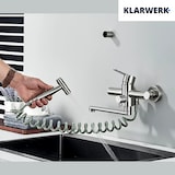 thumbnail of MASSIMO | Miscelatore Catering a parete Argento|Rubinetto cucina professionale in acciaio inox con doccetta|Beccuccio piatto da parete per ristorante