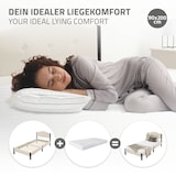 thumbnail of ML-Design Polsterbett 90x200 cm Beige, Einzelbett mit stabilem Bettgestell, Bettrahmen mit gepolstertes Kopfteil & Lattenrost, Modernes Jugendbett