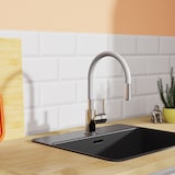 thumbnail of Küchenarmatur FLEXO, biegsamer Wasserhahn Küche, wassersparende Mischbatterie Küche, Spültischarmatur in Chrom/Grau