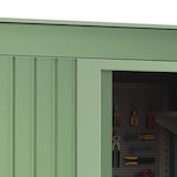 thumbnail of Wasabi - Armario Metálico de Jardín 1,39m2 Neat Green - Puerta Corredera - Techo Inclinado - Color Verde - 86x162x181cm - Cobertizo Almacenaje