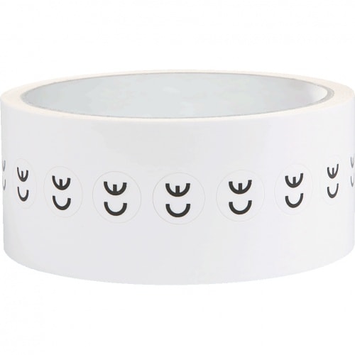 Aufkleber I CE-Zeichen, RoHS konform, rund, weiß/schwarz, Folie, selbstklebend, Ø 12,5mm, 1000/Rolle
