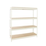 thumbnail of SimonRack Estantería Industrial, 2000x1500x450 mm, 400 kg de Punto Flexión, 4 Estantes Madera, Estantería Garaje, Blanco/Madera - Ecoforte