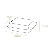 thumbnail of greenbox - Suikerriet menubak 25 x 20 x 7,5 cm, 2 vakken, HP4/2, klapdeksel, rechthoekig, 50 St.