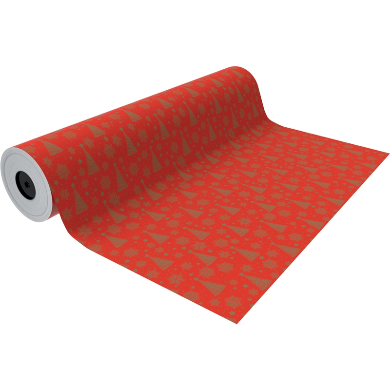 Rote Geschenkpapierrolle Evergreen Enchantment 62cm x 90m – Wiederverwertetes Weihnachtspapier