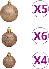 thumbnail of vidaXL Künstlicher Weihnachtsbaum mit Beleuchtung & Kugeln 150 cm Grün