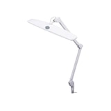 thumbnail of Lampe de bureau LED à pince, bras articulé, interrupteur, variateur, 84 LEDs, 58 cm, 21 W, 6500 K, 2000 lumens, design moderne, blanc