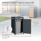 thumbnail of ML-Design Mülltonnenbox 1er Holzoptik mit Pflanzdach, 1×240L, 68×80×124 cm, Stahl, wetterfest & abschließbar, Müllbox mit Tür